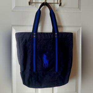 Rare Vintage Polo Ralph Lauren BIG PONY Canvas Tote